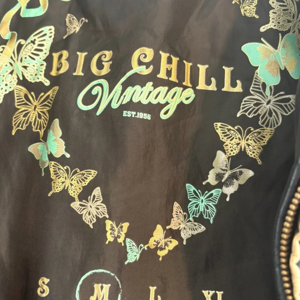 Big Chill Vintage Soft Black Non-LeatherJacket Size M - Picture 2 of 7